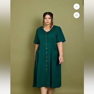 Cotton Flax Midi Dress